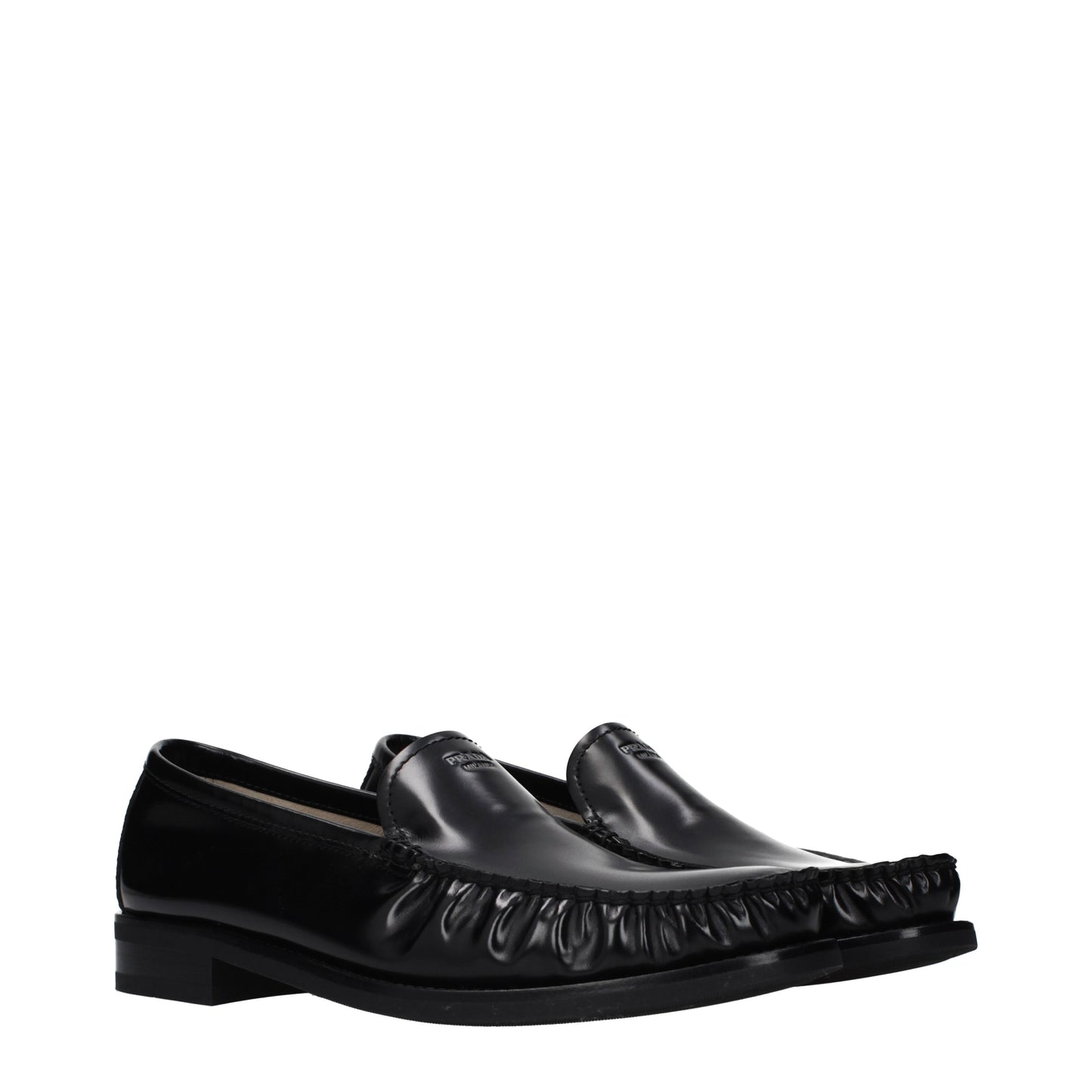 Prada Loafers Men Leather Black