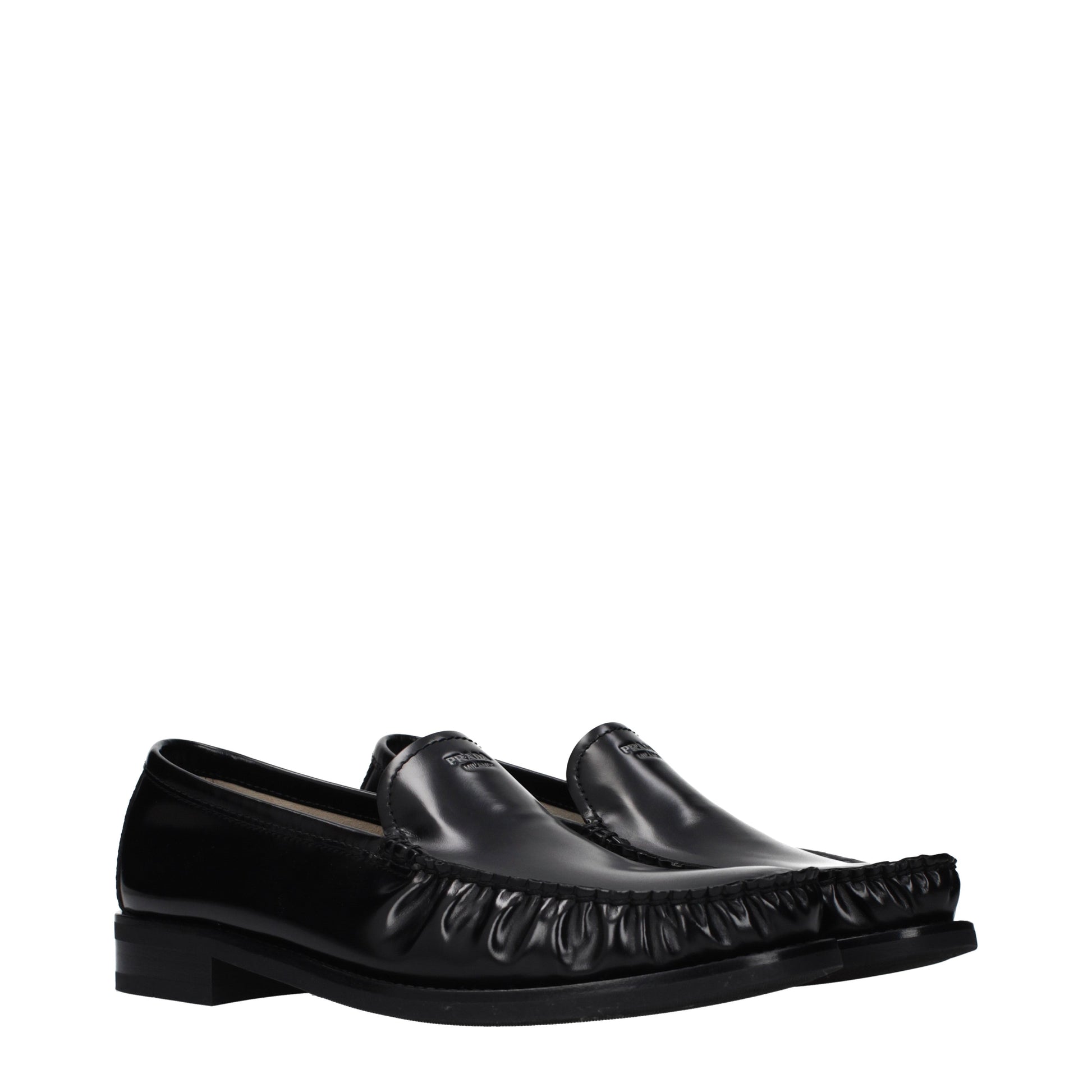 Prada Loafers Men Leather Black