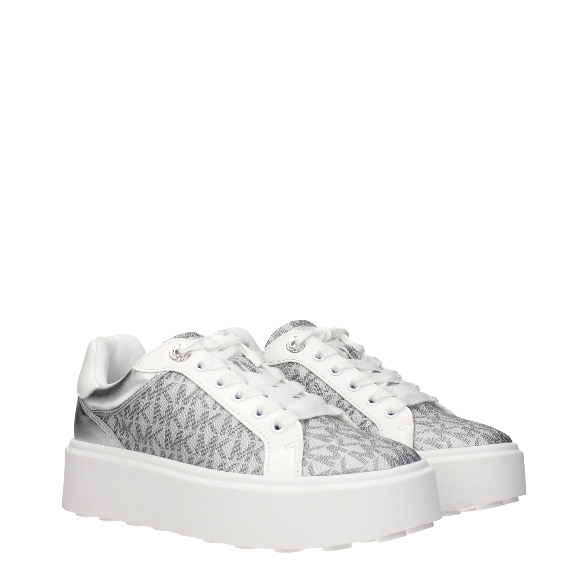 Michael Kors Sneakers Women Fabric  Silver