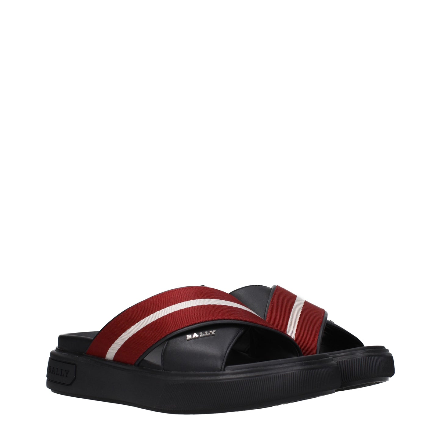 Bally Sandals & Slippers Men Leather Black/Red