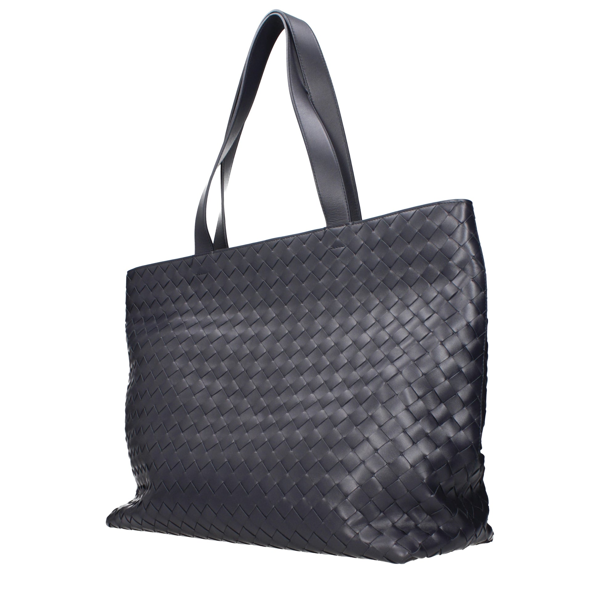 Bottega Veneta Shoulder Bags Men Leather Blue/Midnight Blue