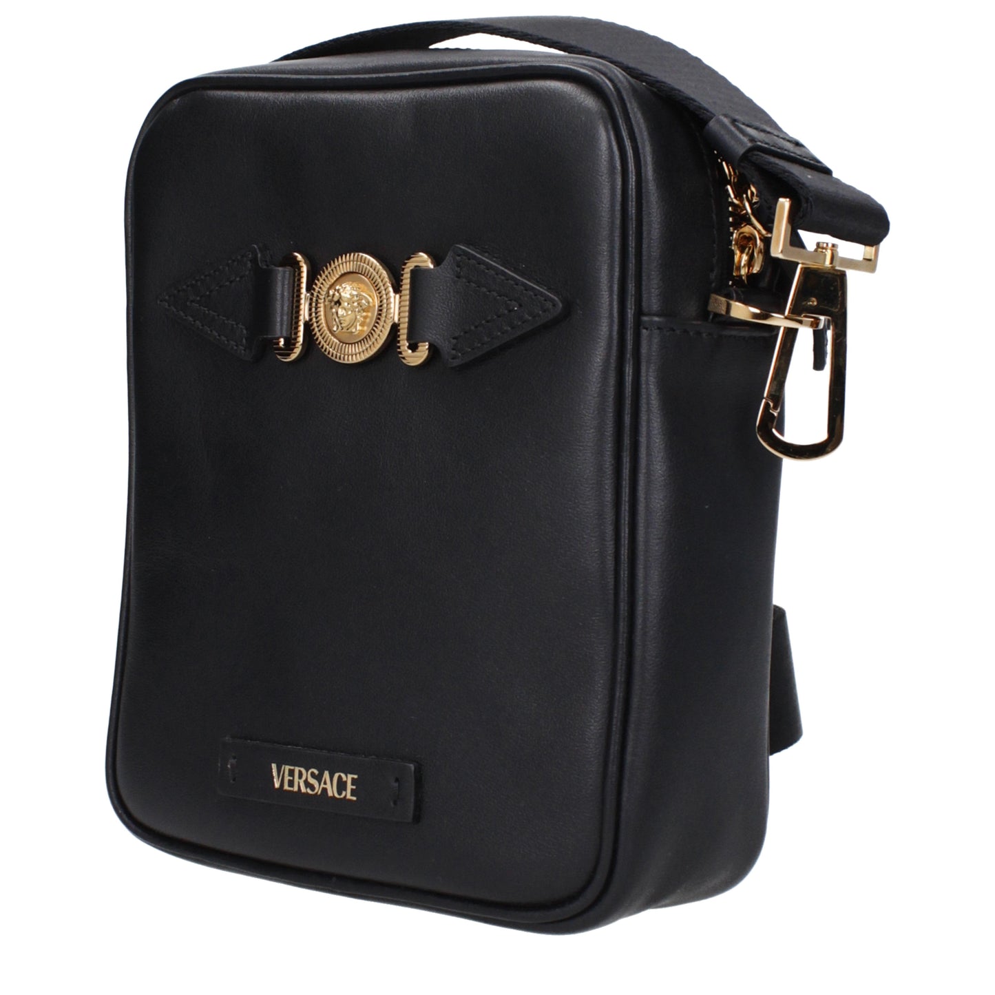 Versace Crossbody Bags Men Leather Black