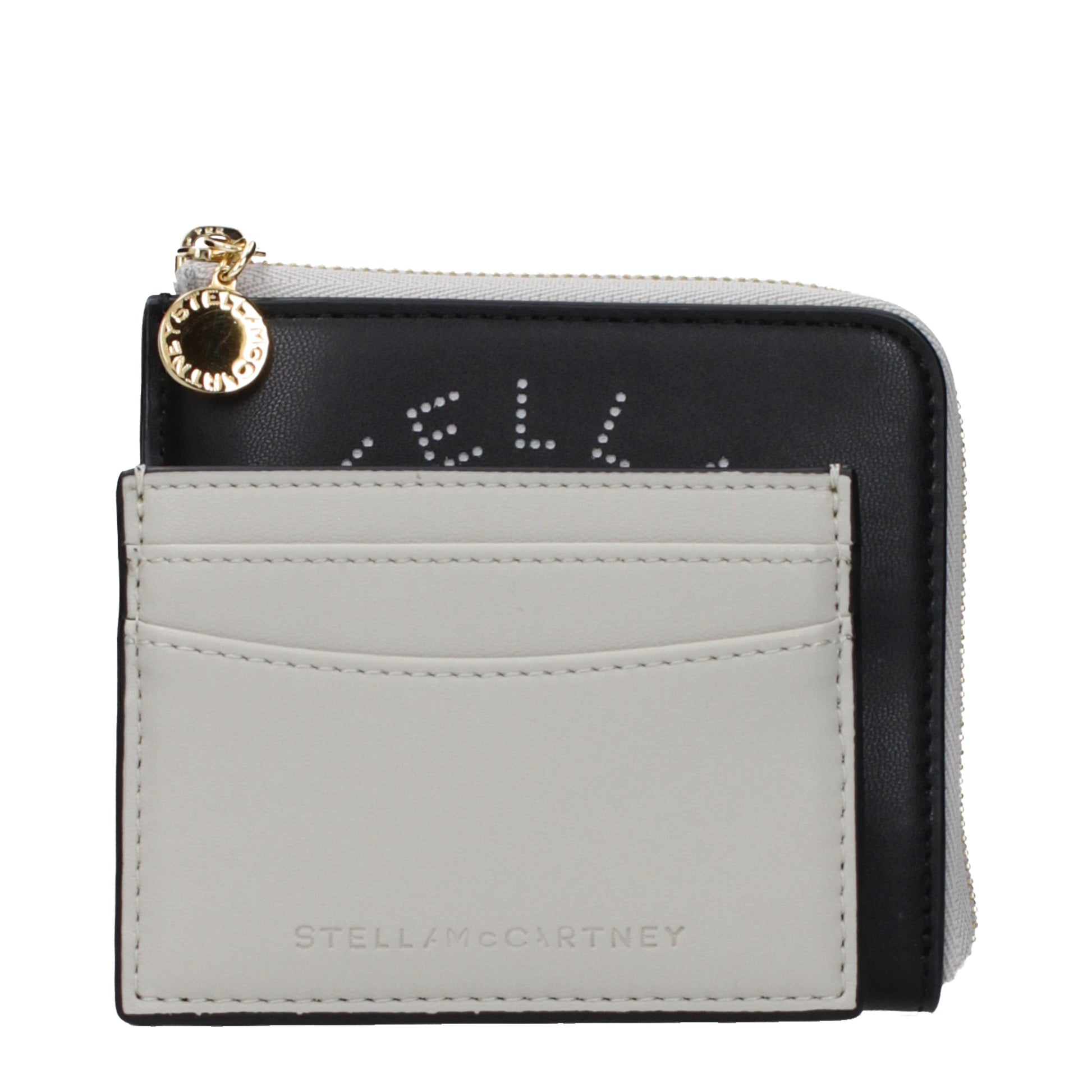 Stella McCartney Wallets Women Eco Leather Black/Light Grey