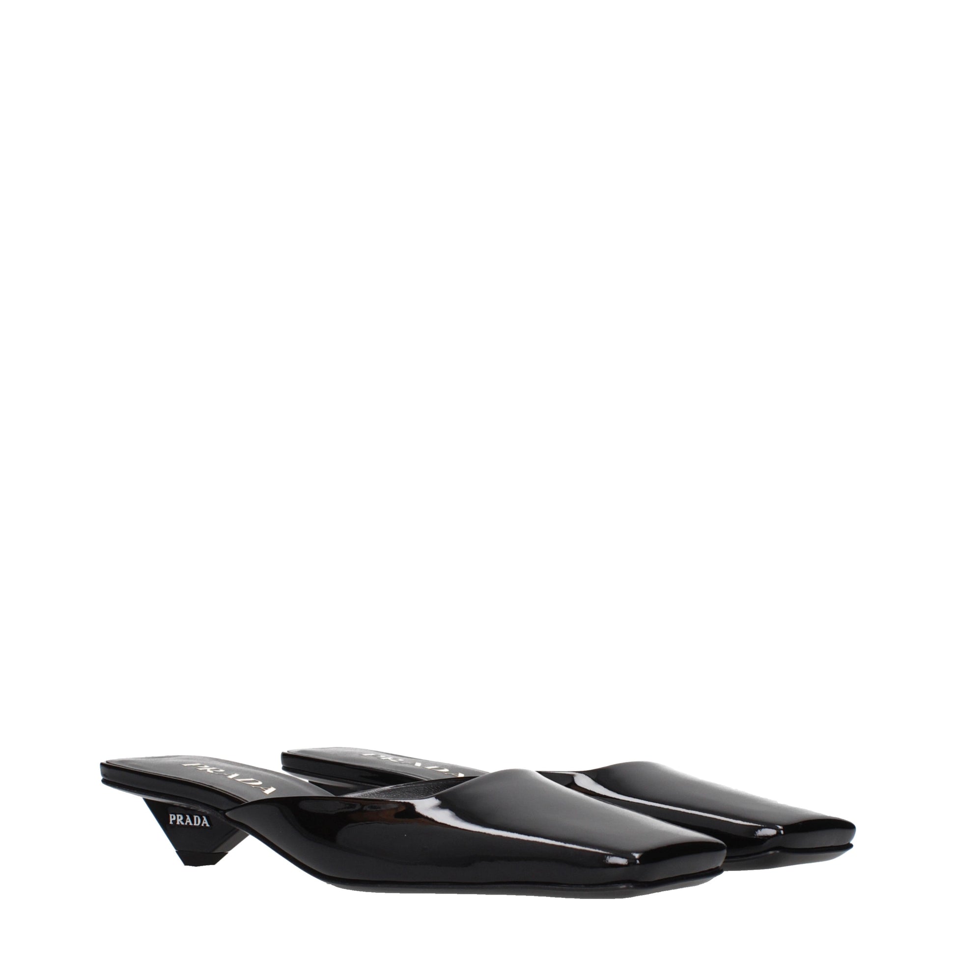 Prada Sandals Women Patent Leather Black