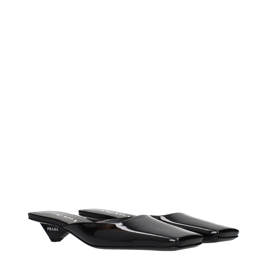 Prada Sandals Women Patent Leather Black