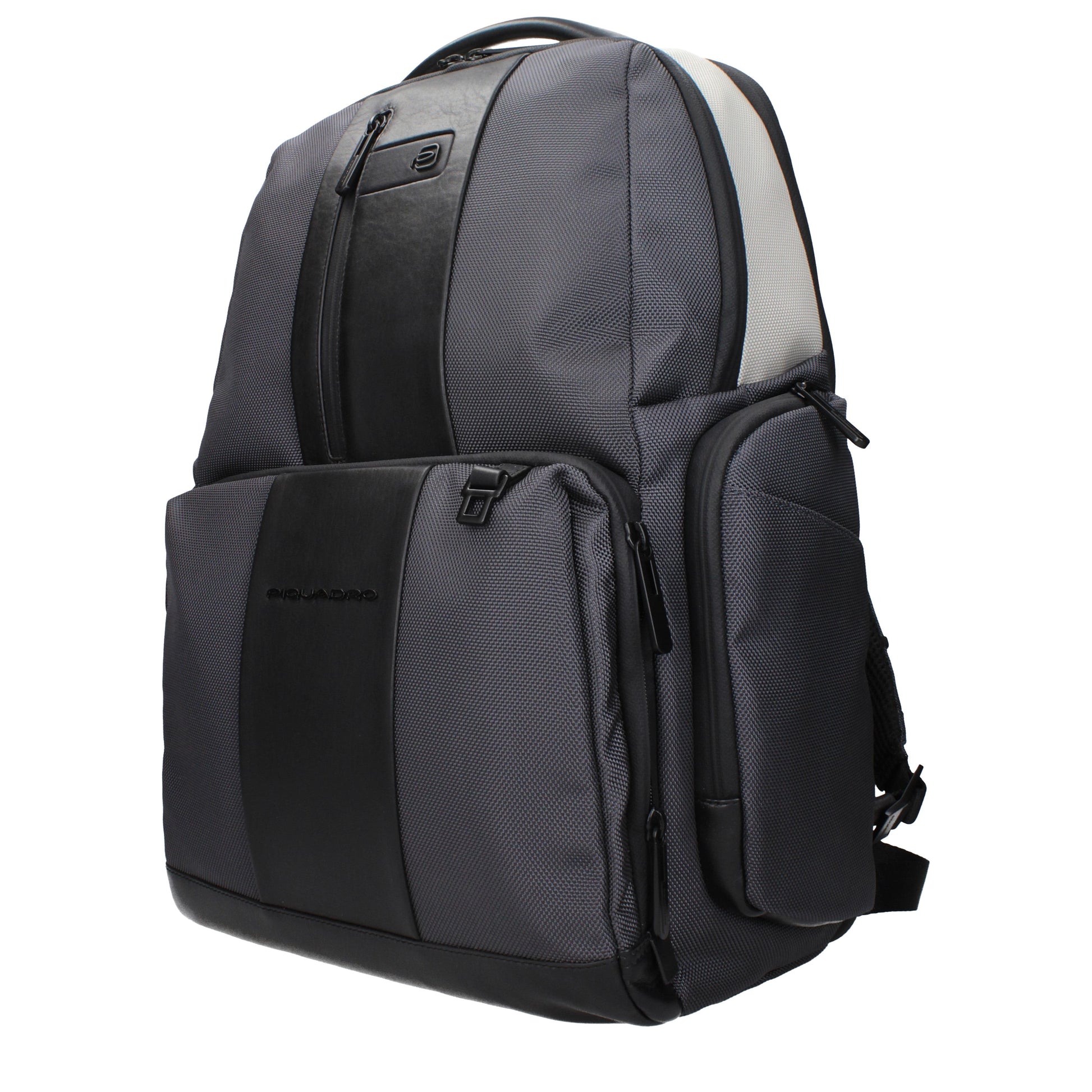 Piquadro Backpacks and Bumbags Men Recycled Nylon Gray/Black