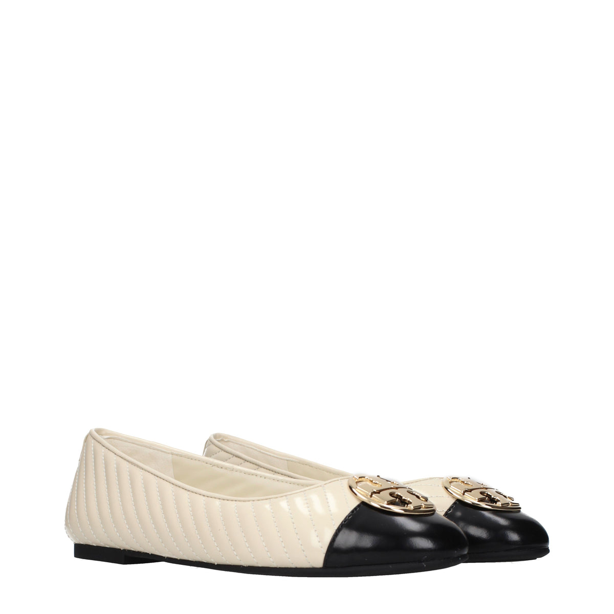Tory Burch Ballet Flats Women Leather Beige/Light Cream