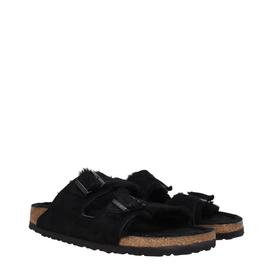 Birkenstock Sandals & Slippers Men Suede Black