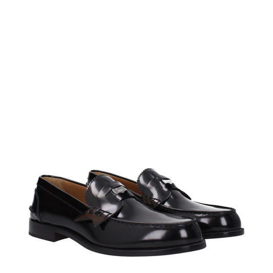 Louboutin Men's Loafers in Leather Black