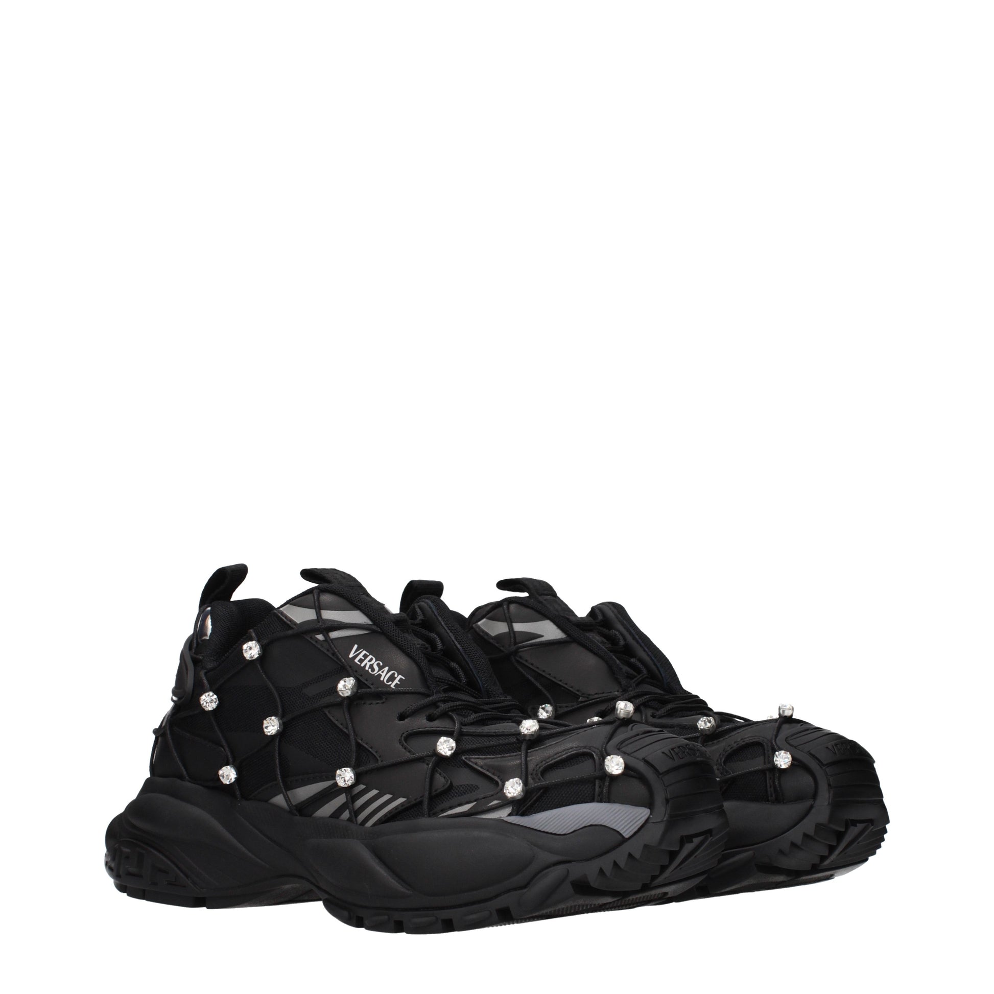 Versace Sneakers Women Fabric  Black