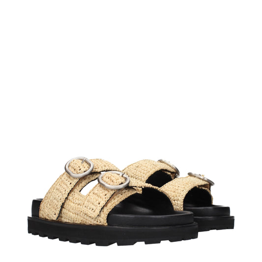 Jil Sander Slippers and Clogs Women Raffia Beige/Natural
