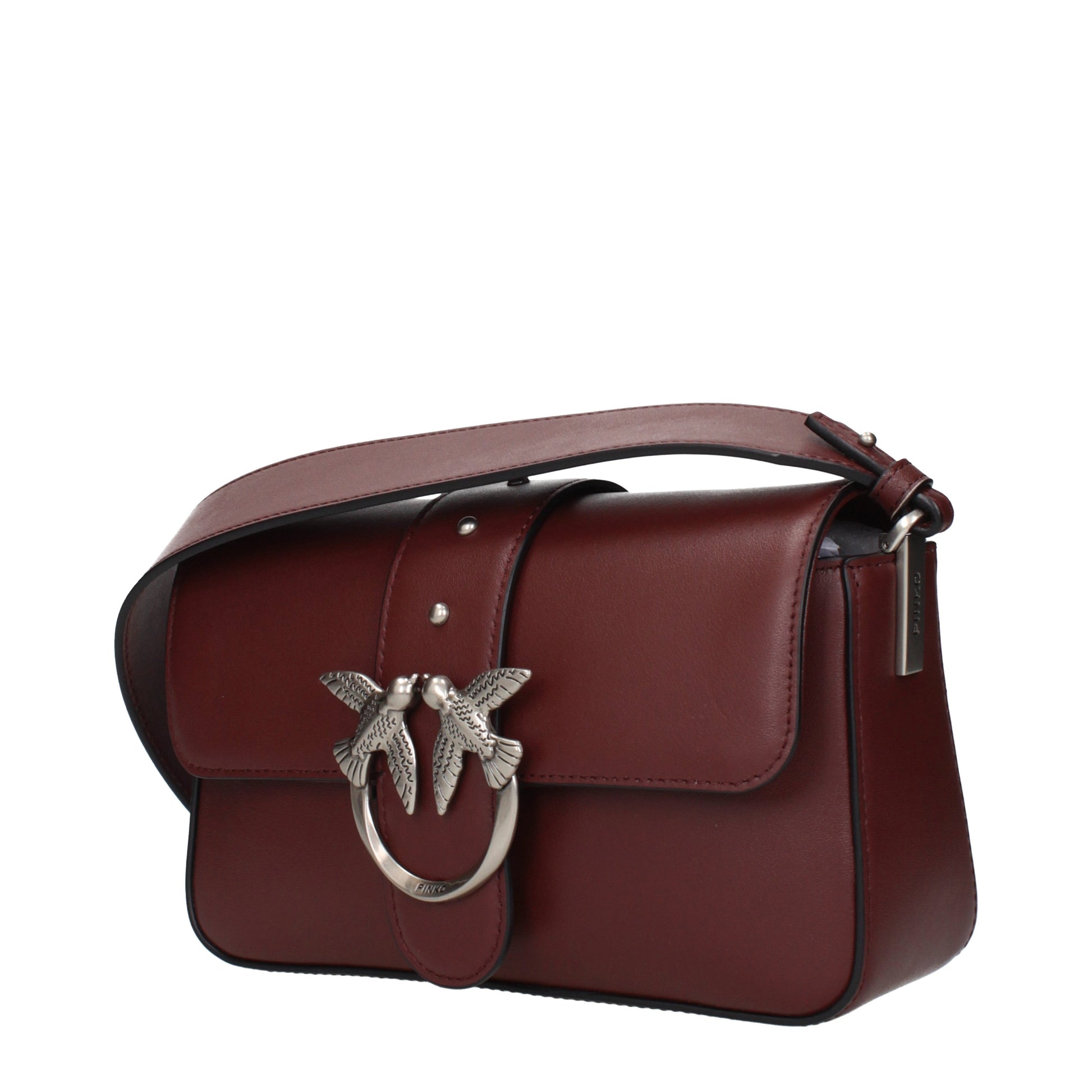 Pinko Crossbody Bags Women Leather Red/Burgundy