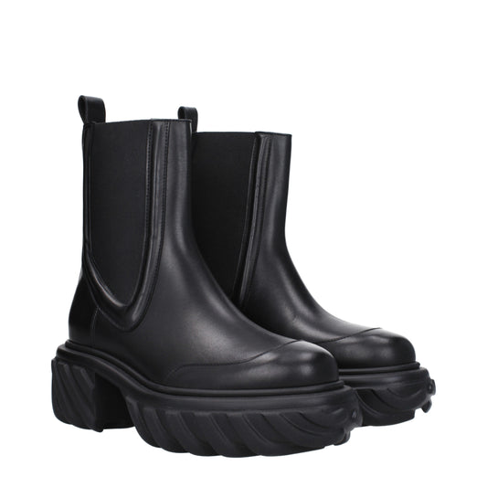 Off-White Women's Boots in Leather Black