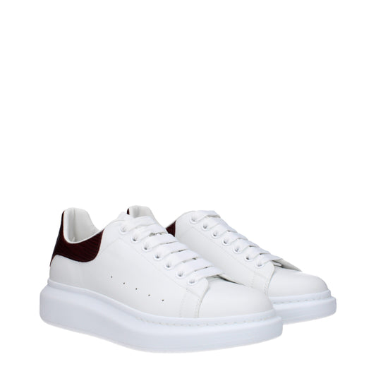 Alexander McQueen Men's Sneakers in Leather White/Burgundy