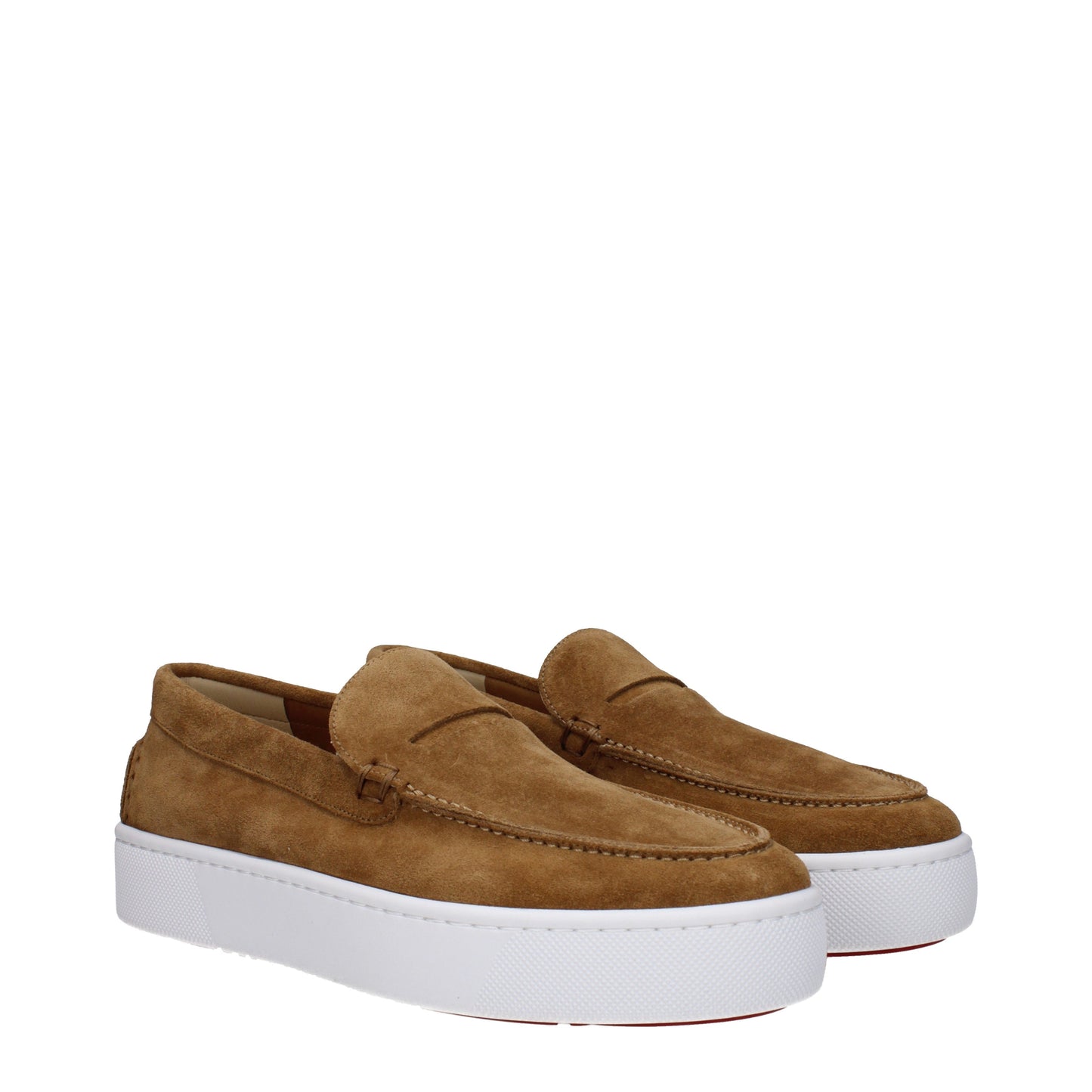 Louboutin Men's Loafers in Suede Brown