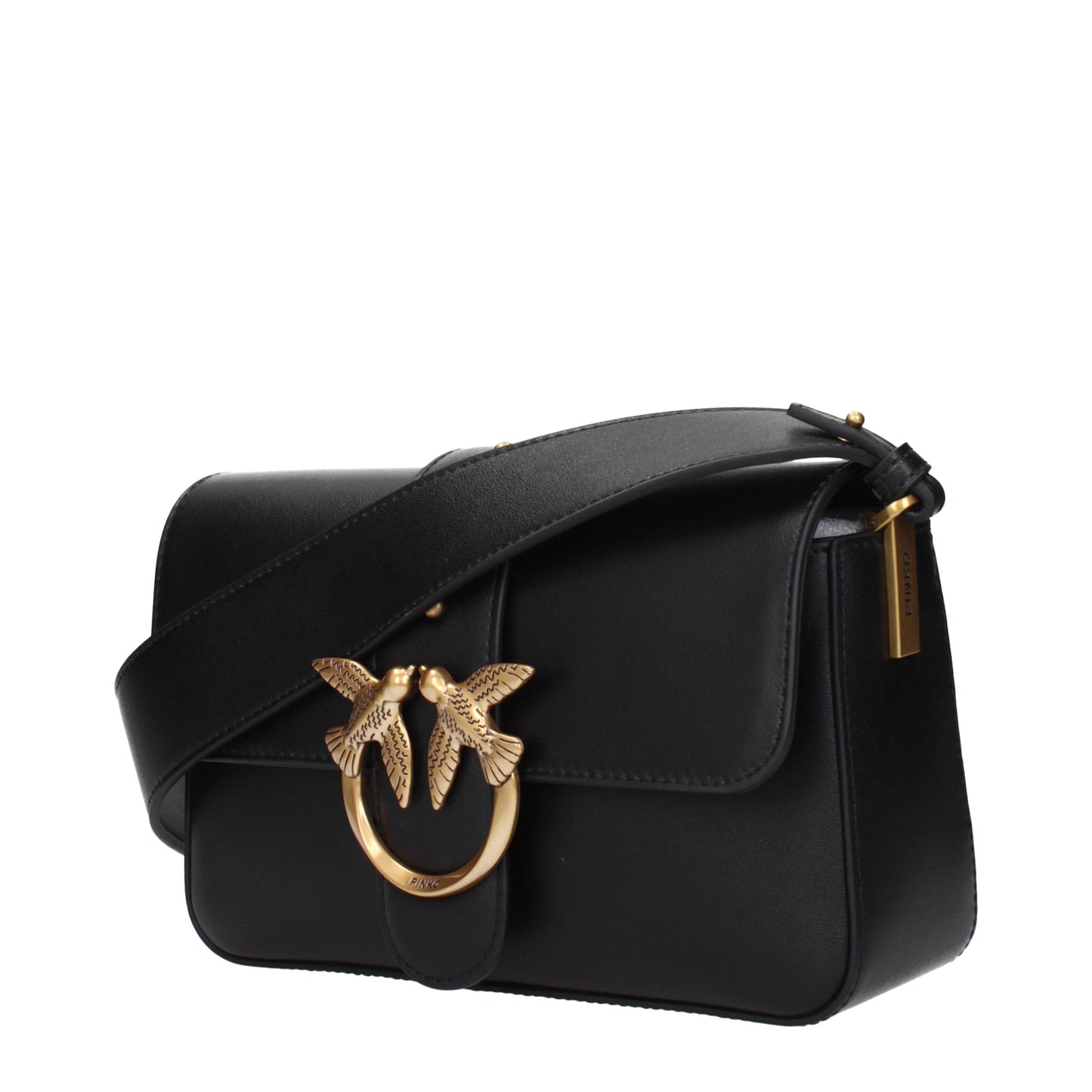 Pinko Crossbody Bags Women Leather Black/Gold