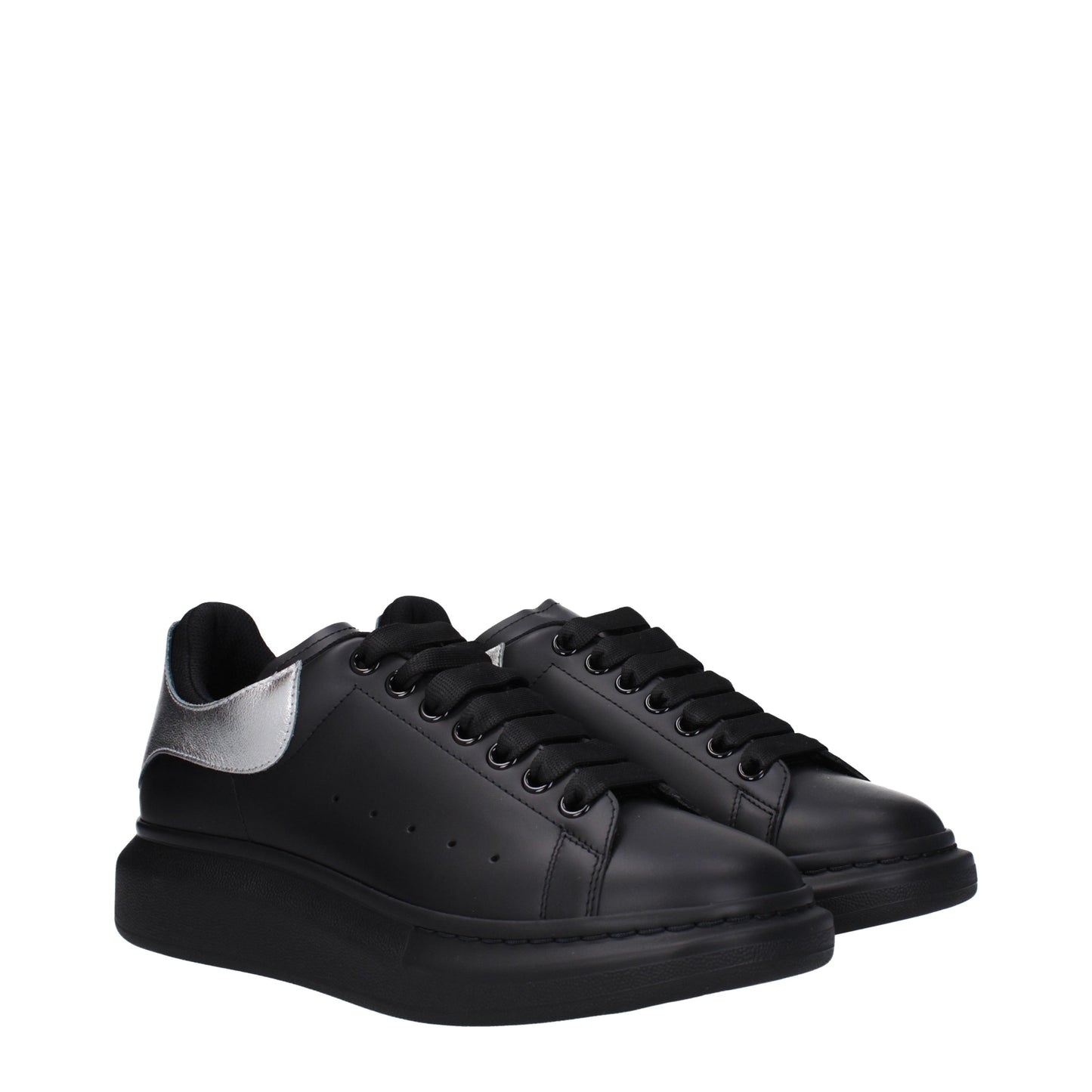 Alexander McQueen Men's Sneakers in Leather Black/Silver