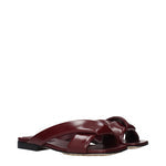 Bottega Veneta Slippers and Clogs Women Leather Red/Barolo