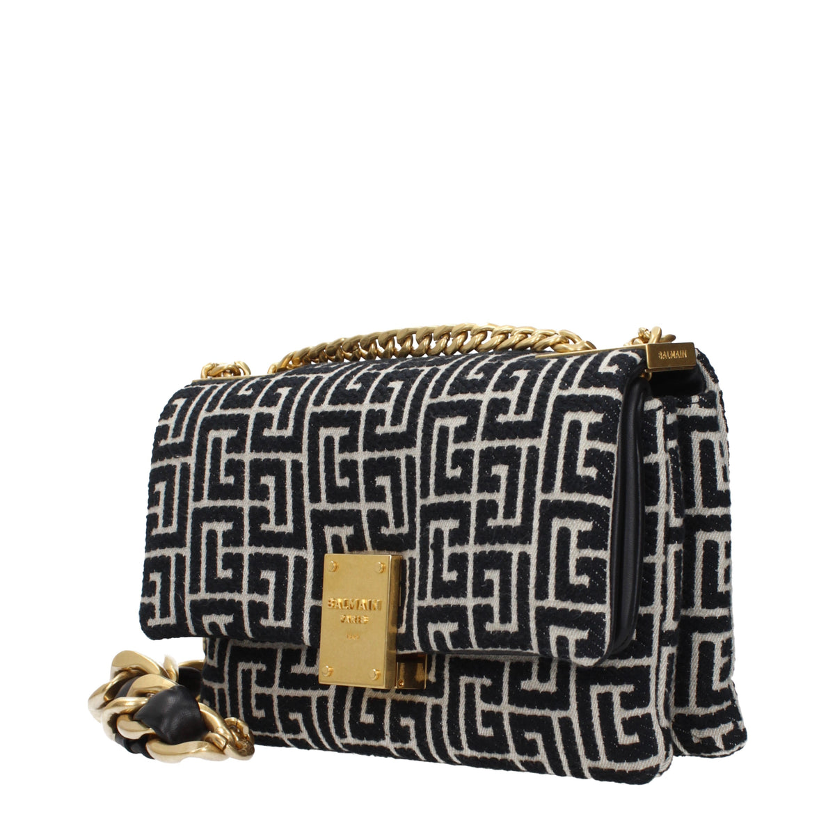 Balmain Crossbody Bags Women Fabric  Black/Light Grey
