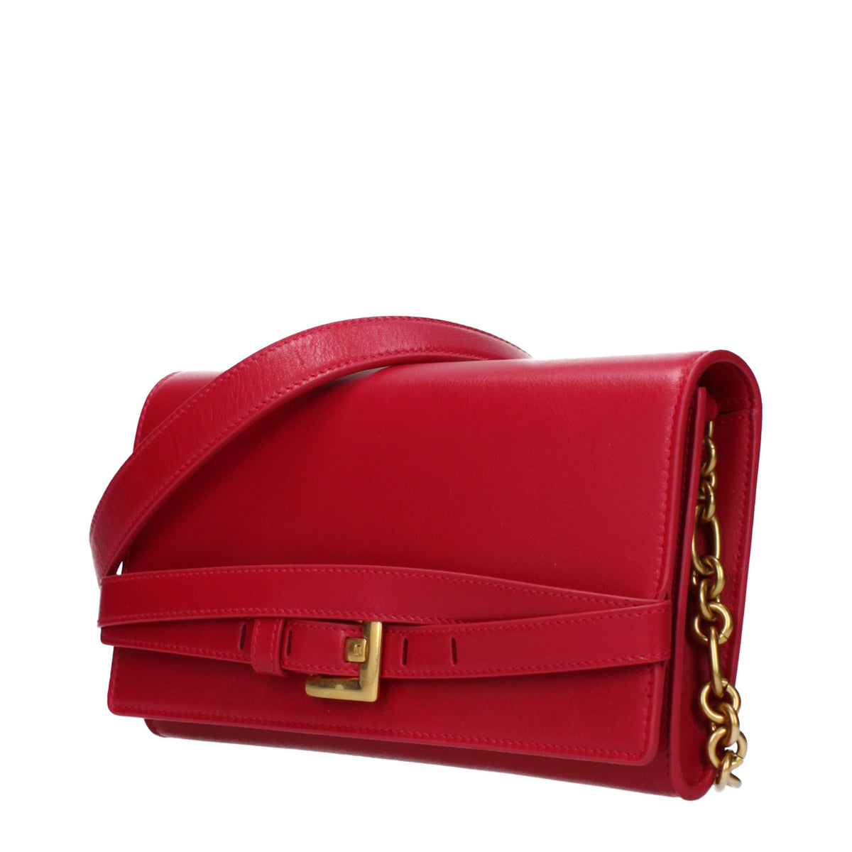 Balmain Clutches Women Leather Fuchsia