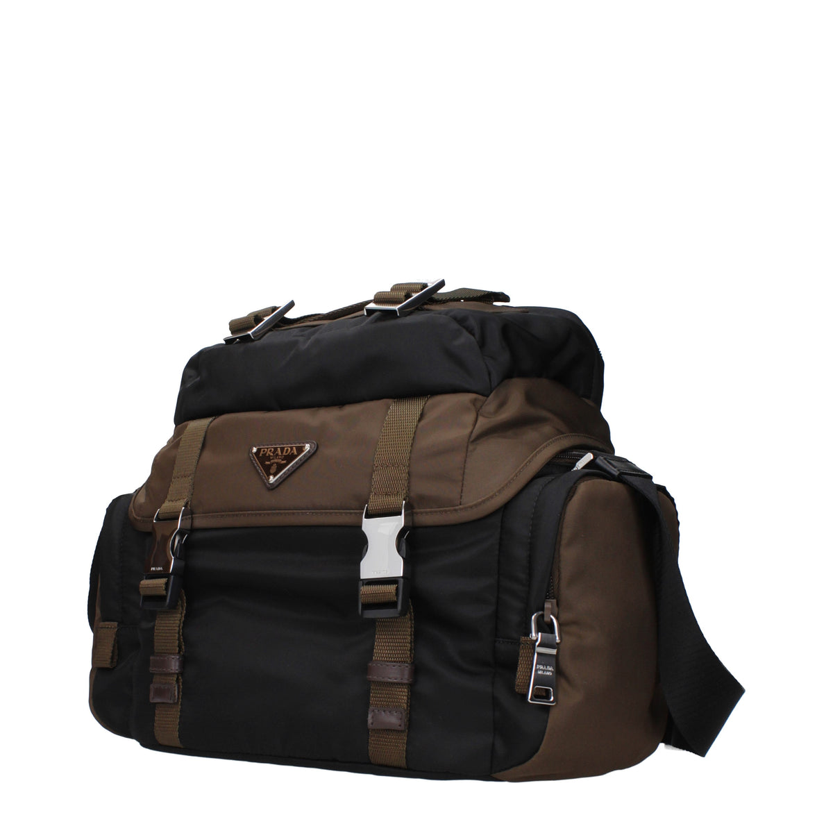 Prada Crossbody Bags Men Fabric  Black/Burnt