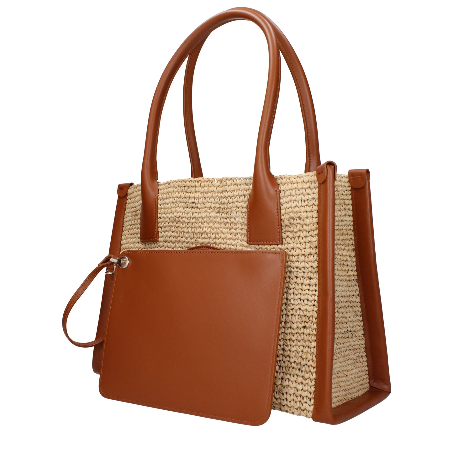 Louboutin Shoulder Bags Women Raffia Beige/Leather