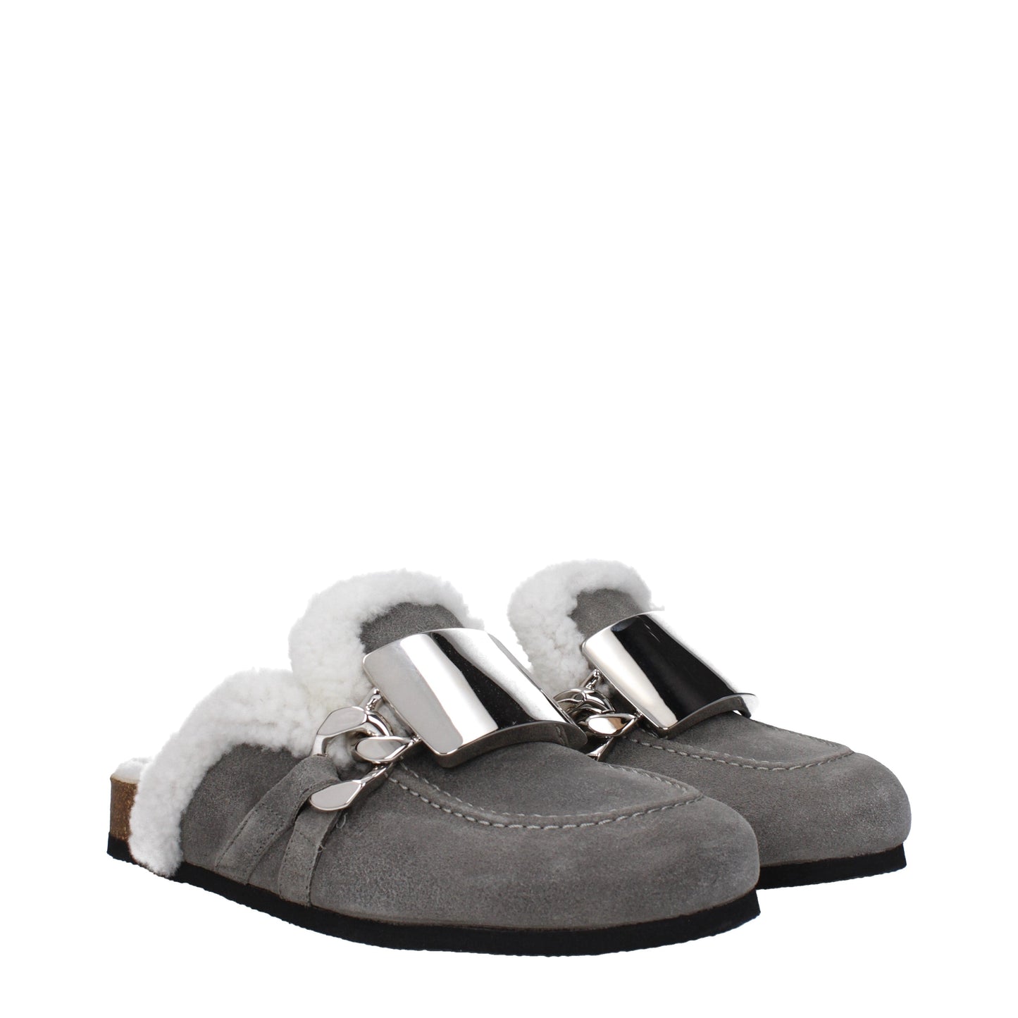 Jw Anderson Women's Sandals & Slippers in Suede Gray/Dark Grey