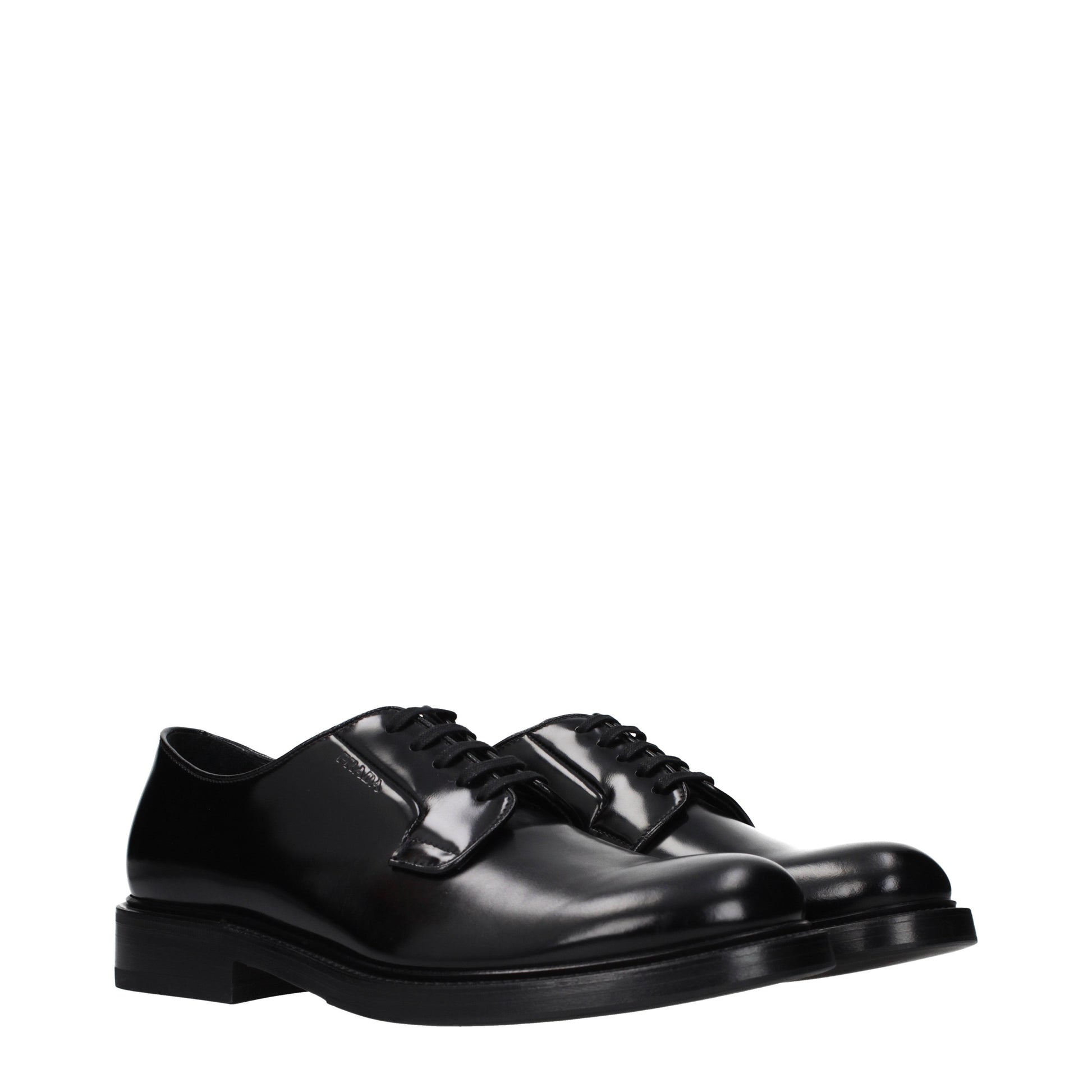 Prada Lace up and Monkstrap Men Leather Black