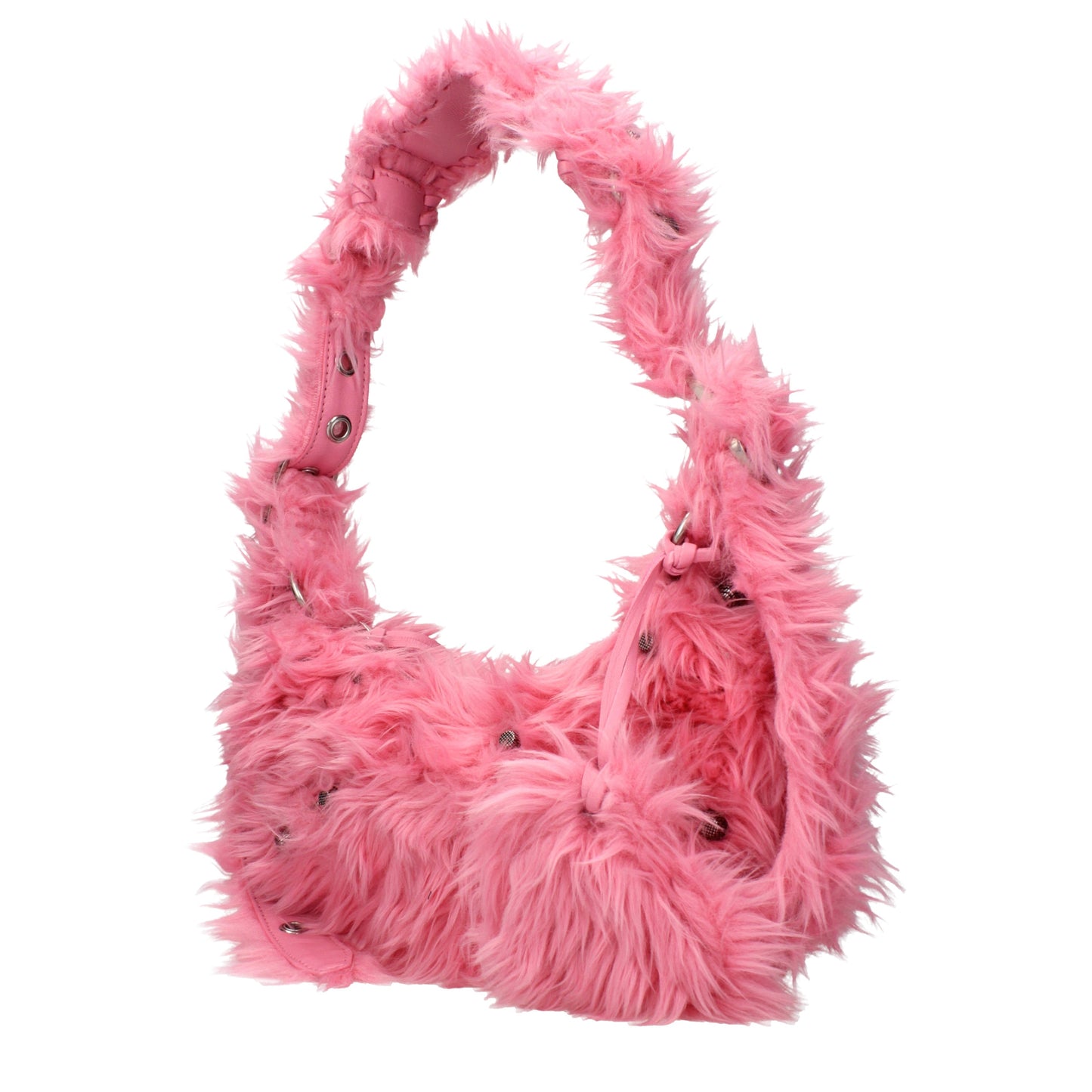 Balenciaga Shoulder Bags Women Eco Fur Pink