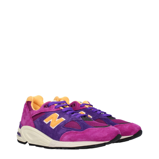 New Balance Men's Sneakers in Suede Violet/Yellow