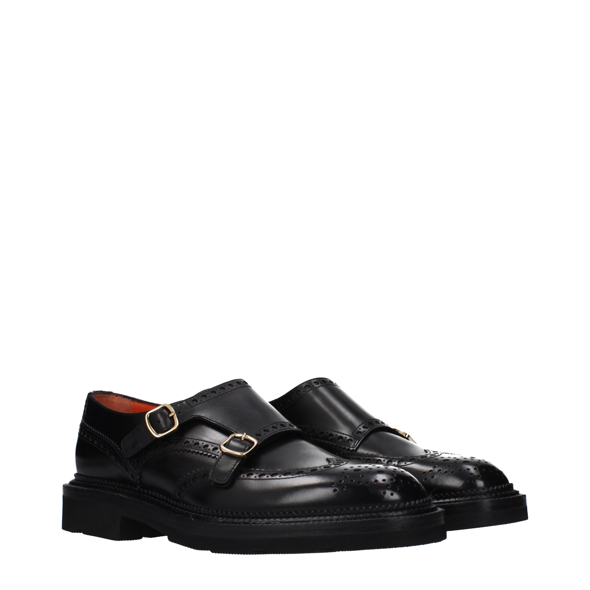 Santoni Lace up and Monkstrap Men Leather Black