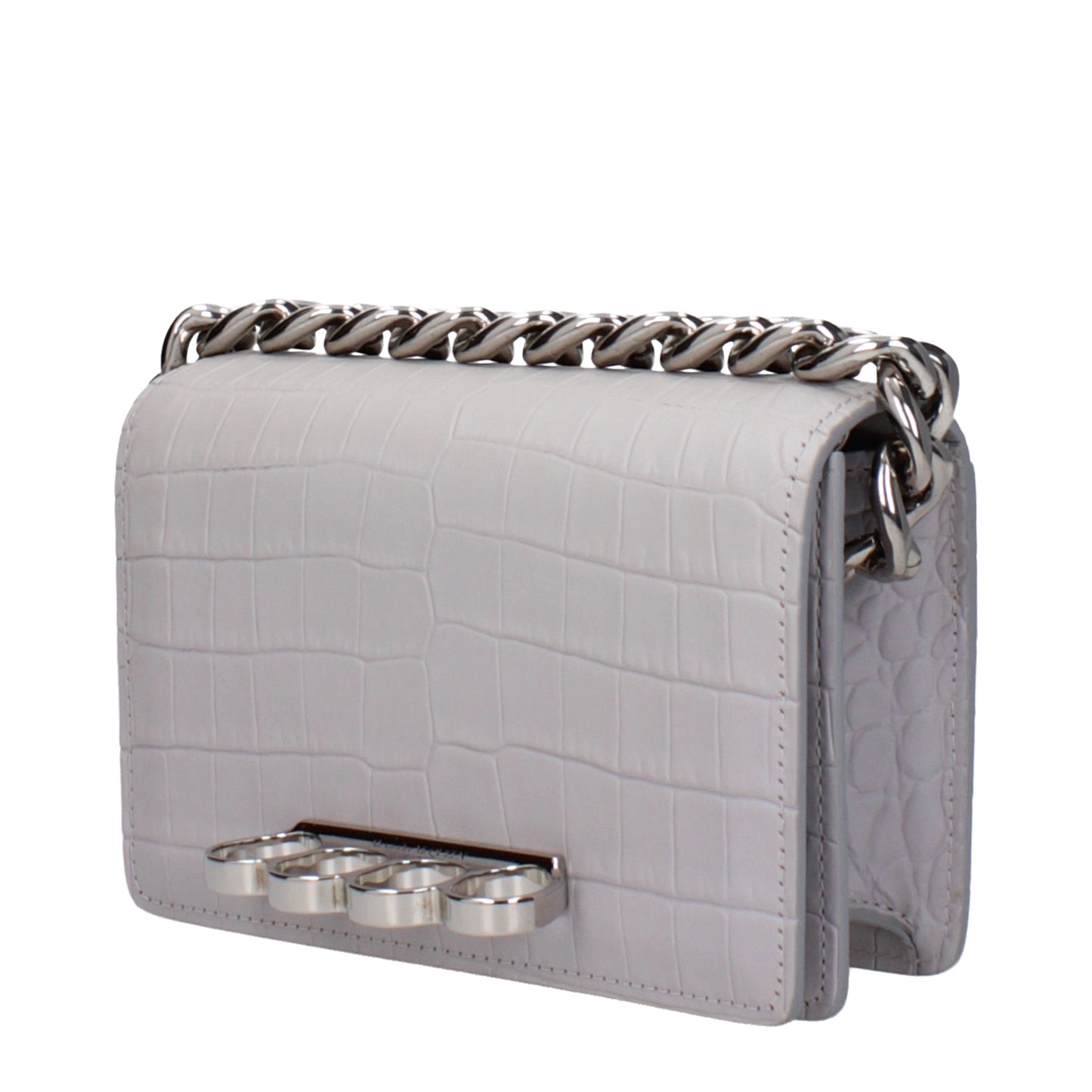 Alexander McQueen Handbags Women Leather Gray/Light Grey