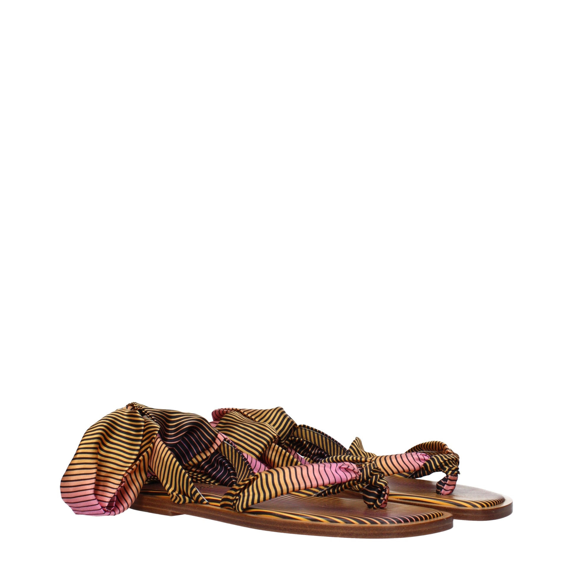 Louboutin Women's Flip Flops Fabric Multicolor