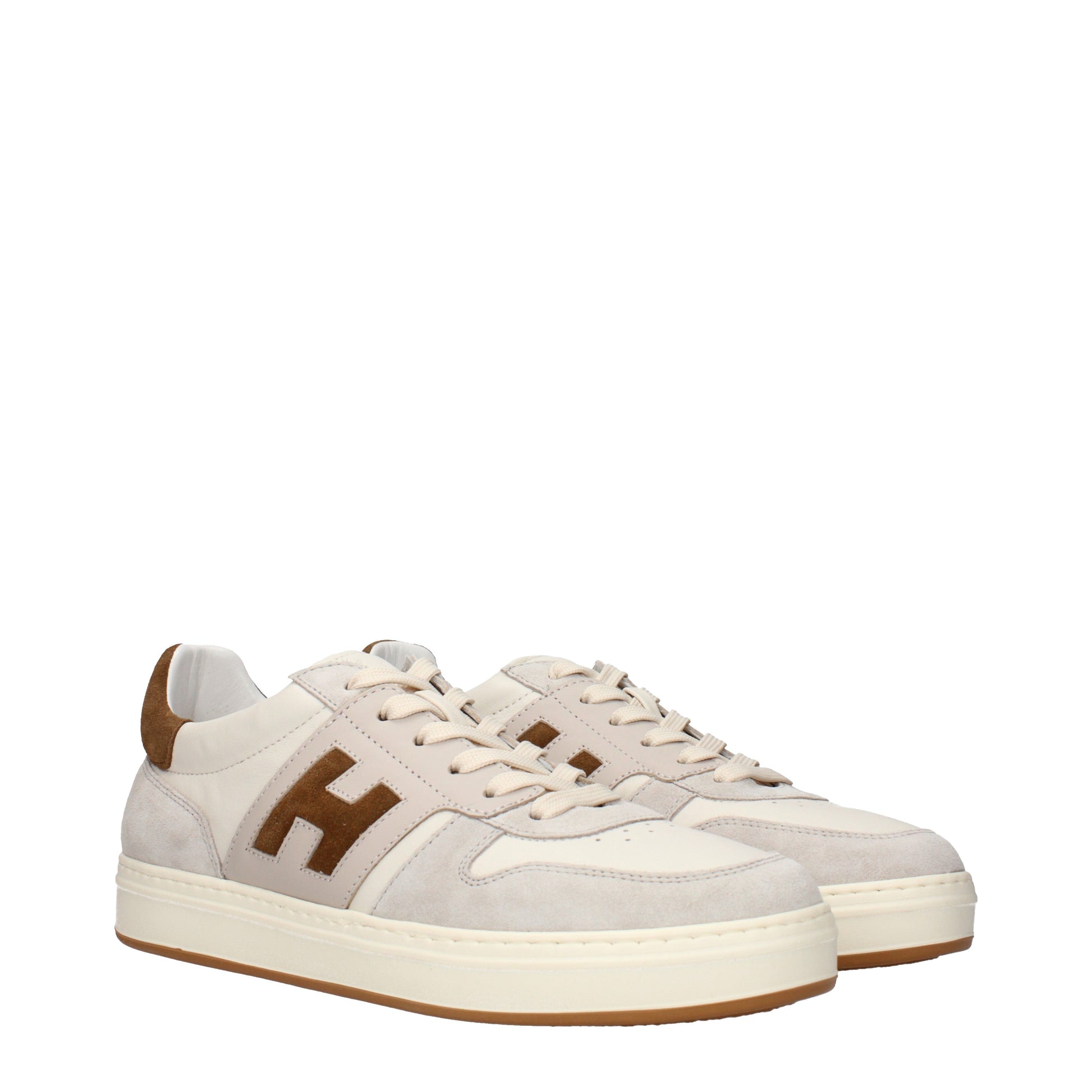 Hogan Sneakers Men Leather Beige/Brown