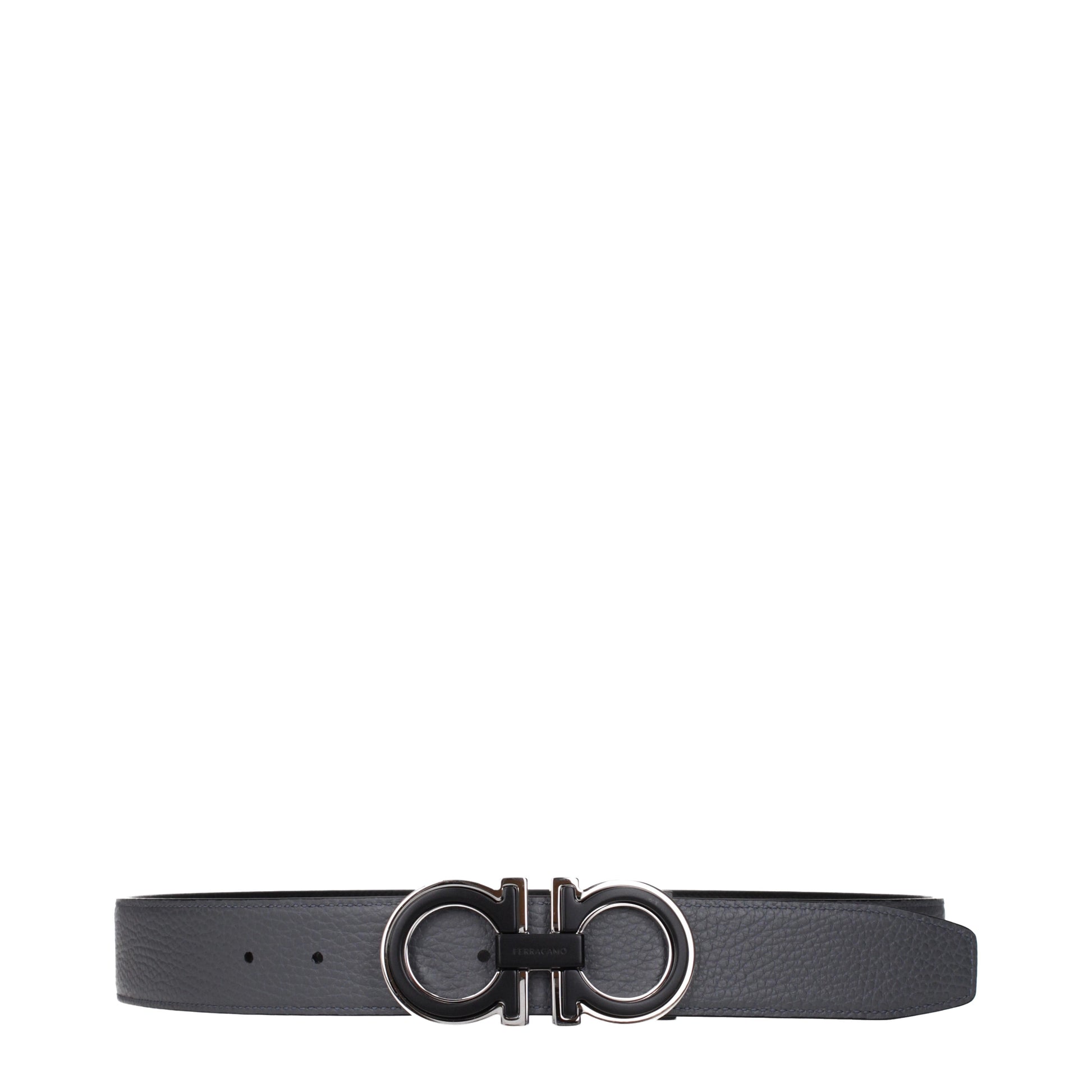 Salvatore Ferragamo Belts Men Leather Black/Grey