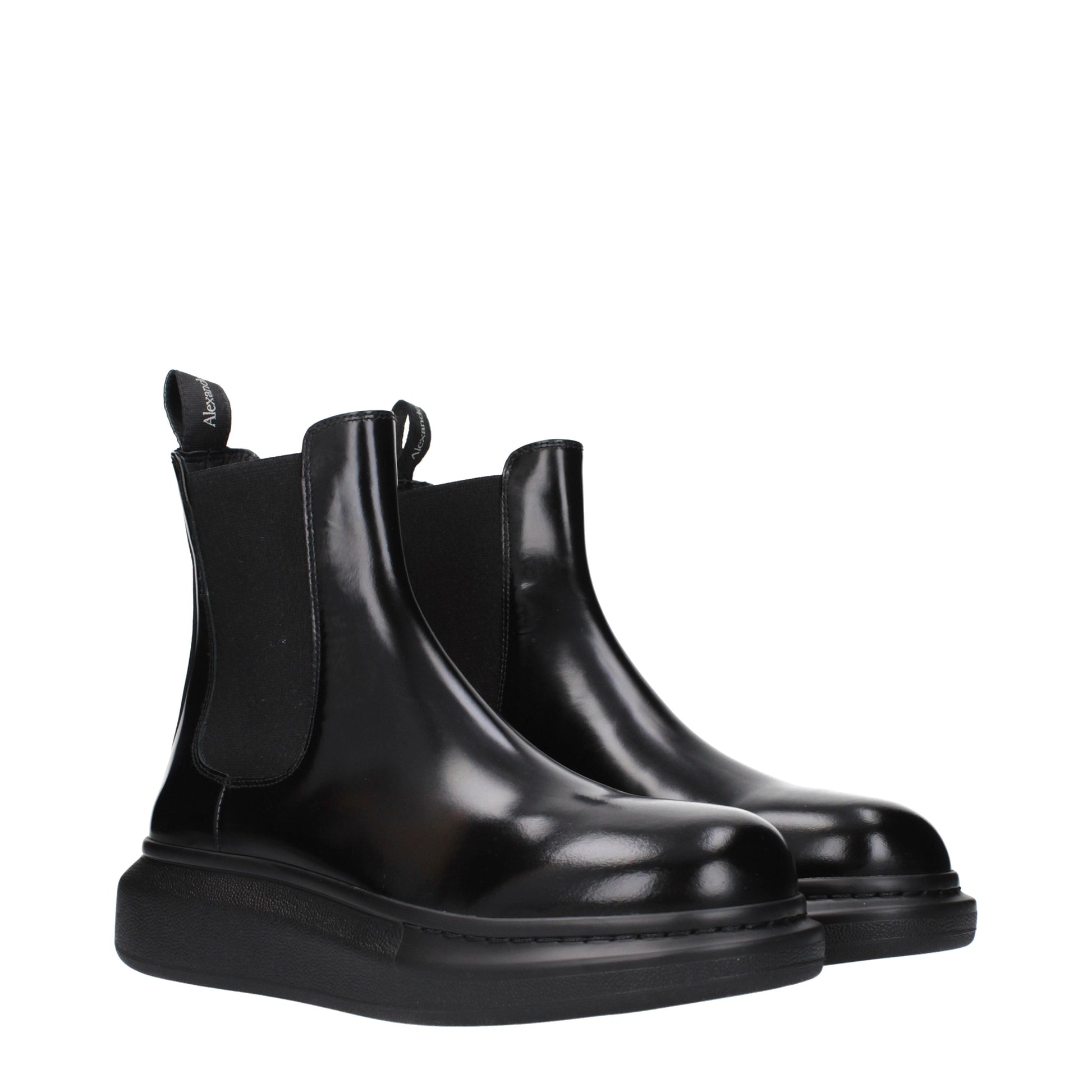 Alexander McQueen Ankle Boots Men Leather Black