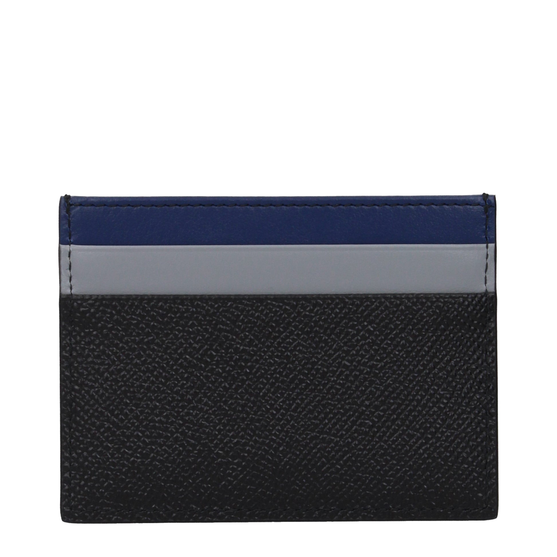 Dolce&Gabbana Document Holders Men Leather Black/Midnight Blue