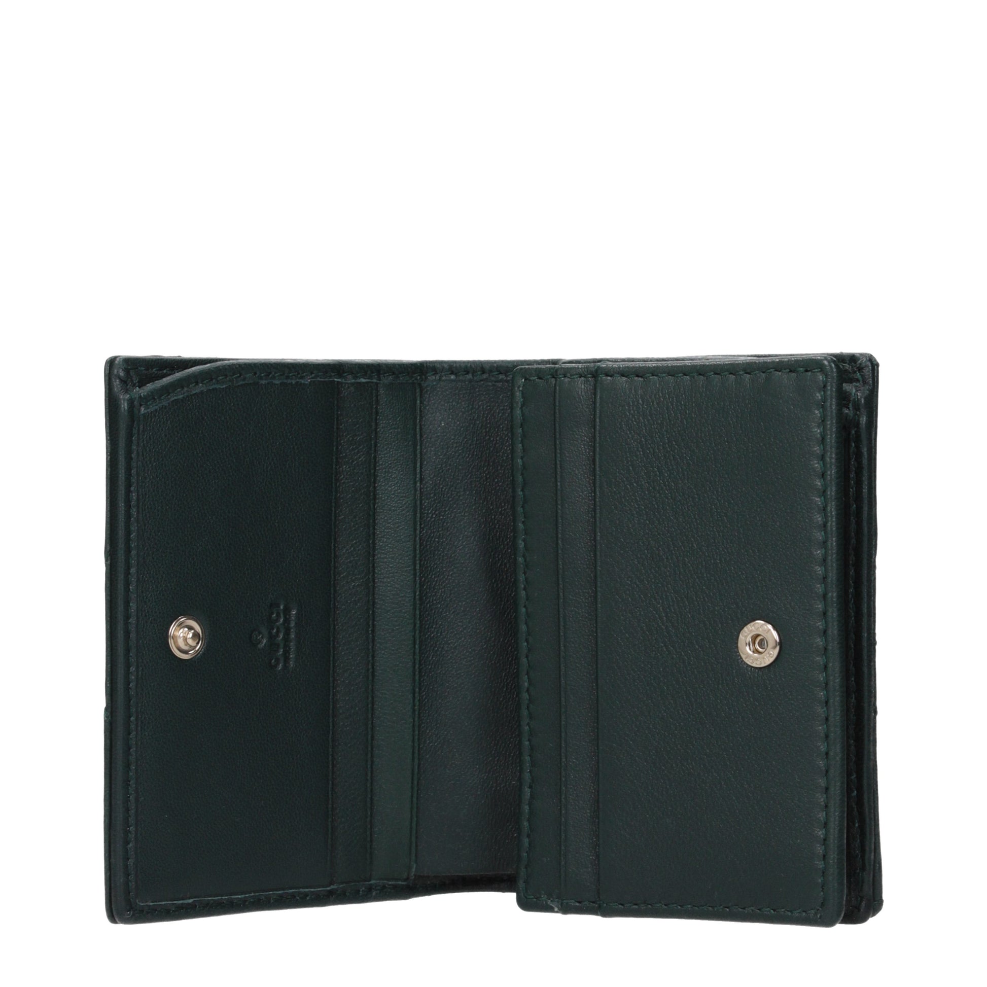 Gucci Wallets Women Leather Green