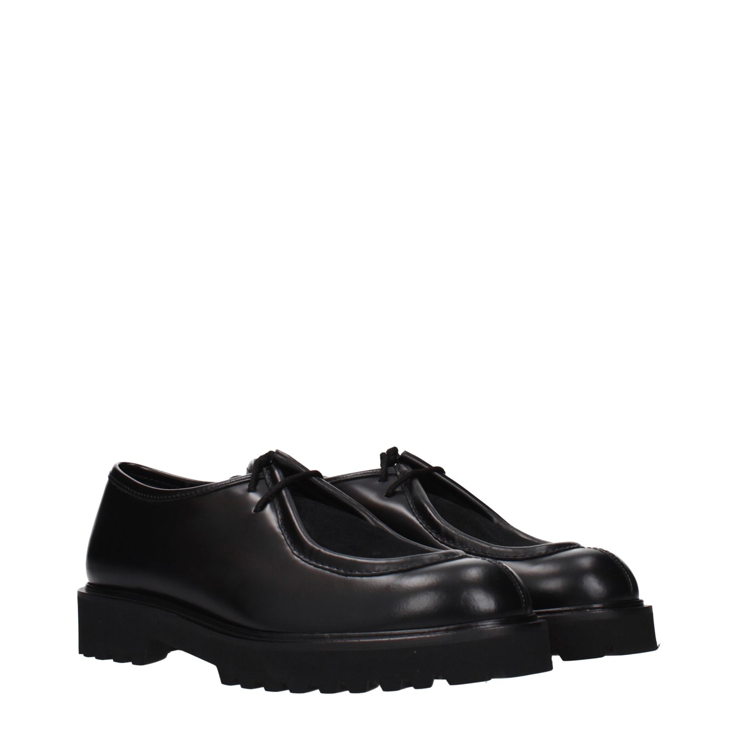 Max Mara Lace up and Monkstrap Women Leather Black