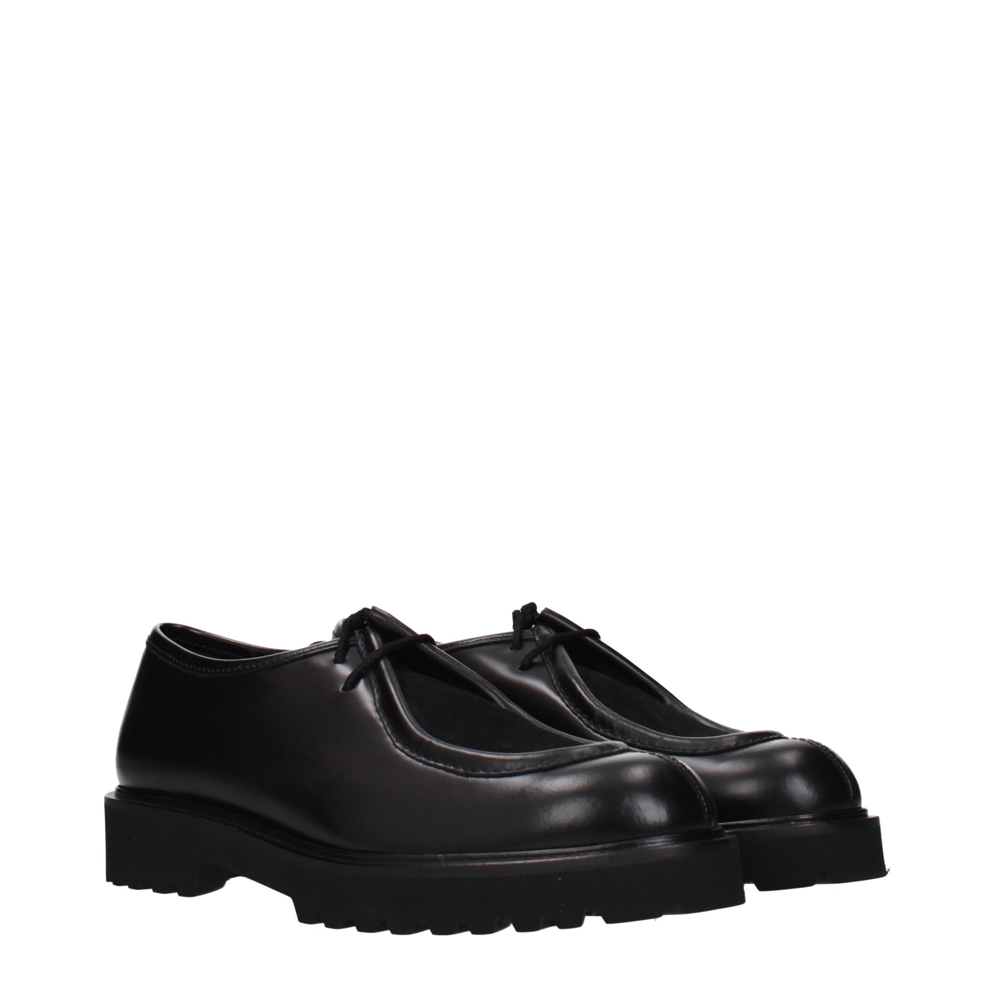 Max Mara Lace up and Monkstrap Women Leather Black
