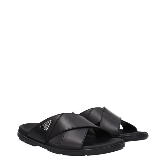 Prada Sandals & Slippers Men Leather Black