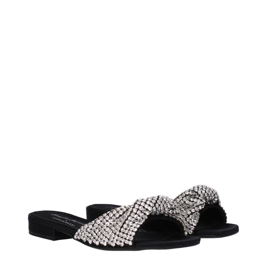 Sergio Rossi Women's Sandals & Slippers in Satin Black