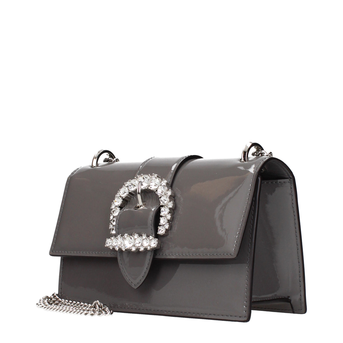 Jimmy Choo Shoulder Bags Women Patent Leather Gray/Storm Gray