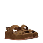 Hogan Sandals Women Suede Brown