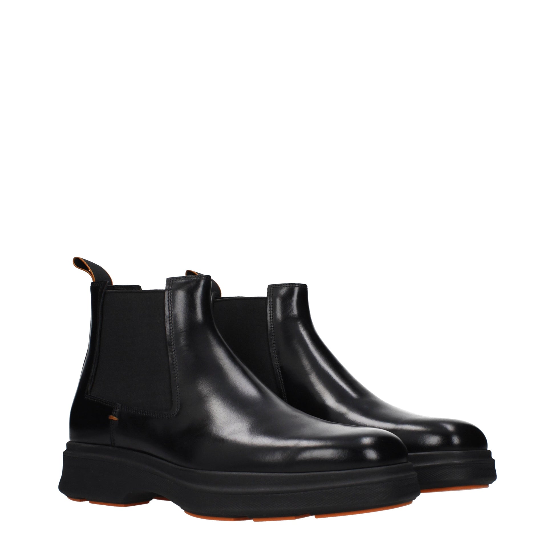 Santoni Ankle Boots Men Leather Black