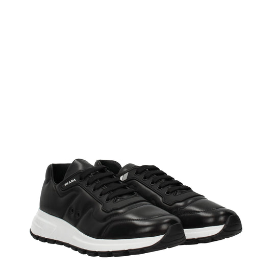 Prada Men's Sneakers in Leather Black