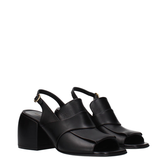 Dries van Noten Sandals Women Leather Black