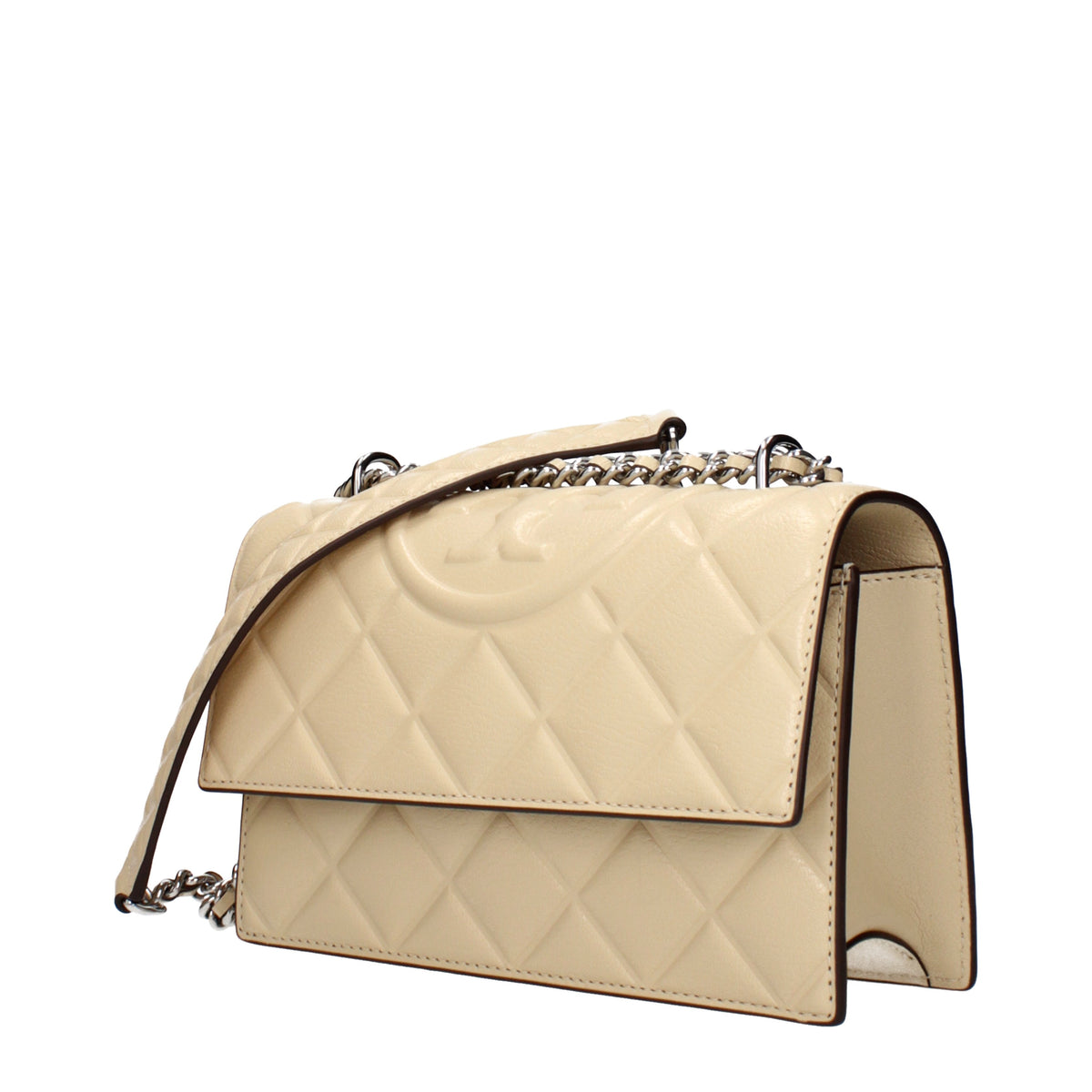 Tory Burch Crossbody Bags Women Leather Beige/Vanilla