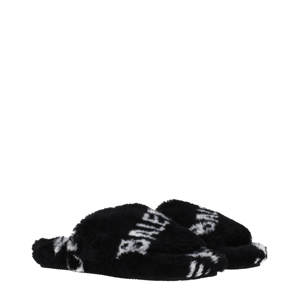 Balenciaga Slippers and Clogs Women Eco Fur Black