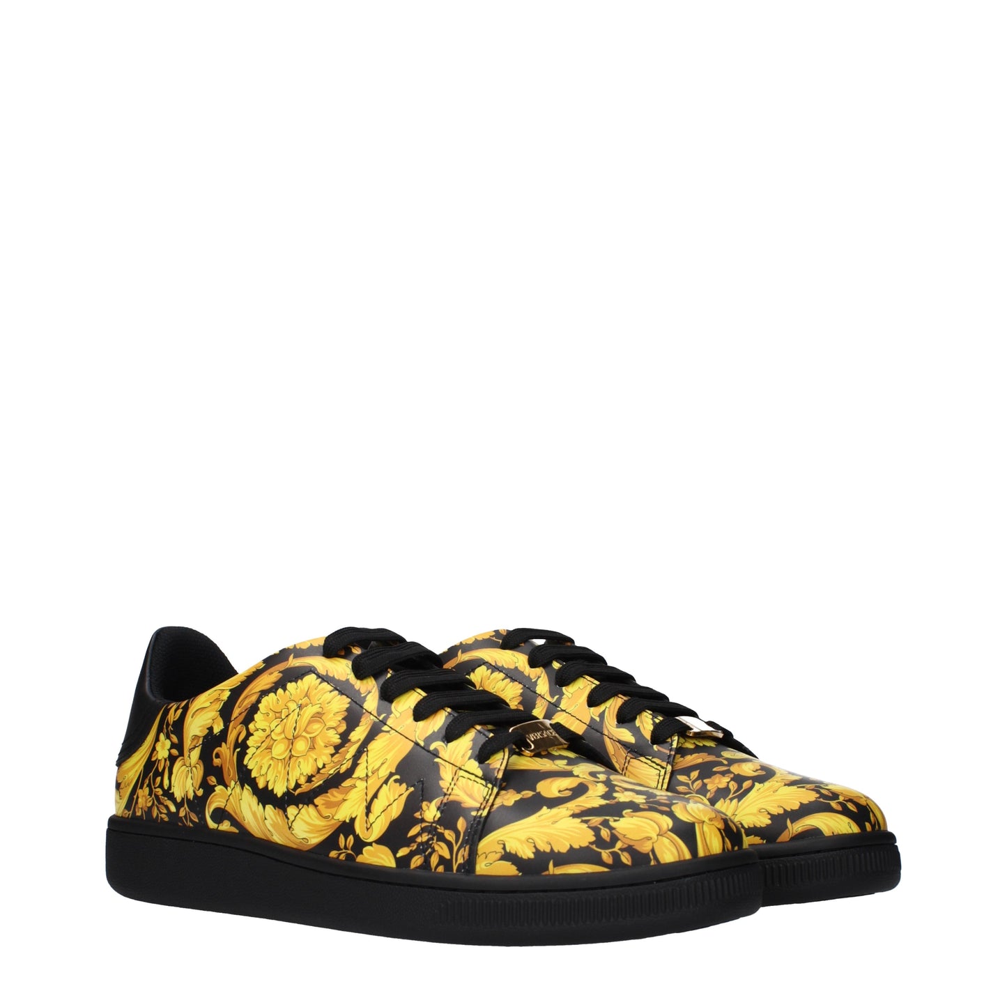 Versace Sneakers Men Leather Black/Yellow